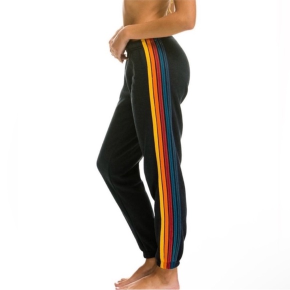 Aviator Nation 5 Stripe Jogger Size Small Gray Women’s Sweatpant - Picture 1 of 9